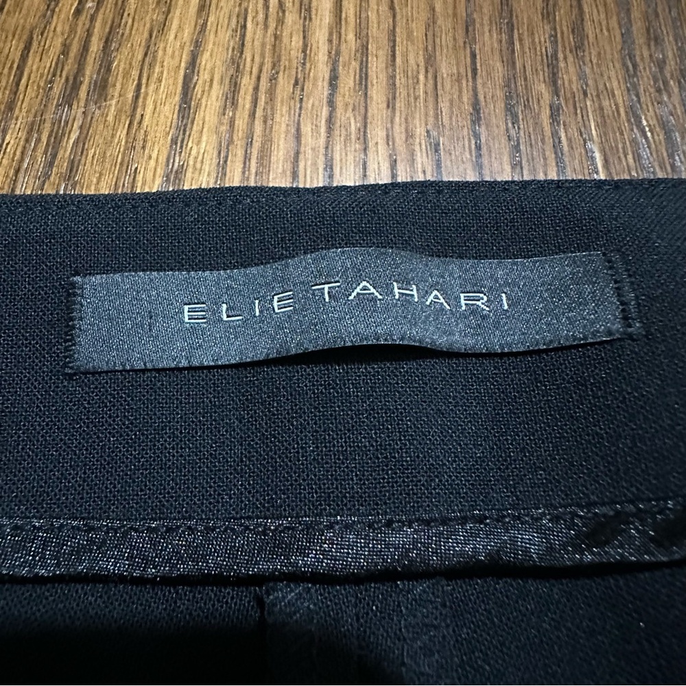 Elie Tahari black pants side‎ zipper slit at ankle size 4 - Picture 6 of 9
